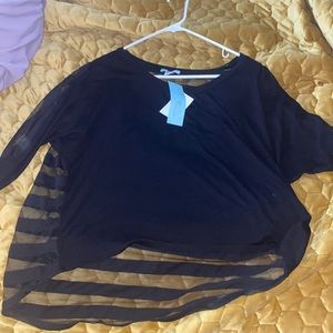 Black blouse with sheer back